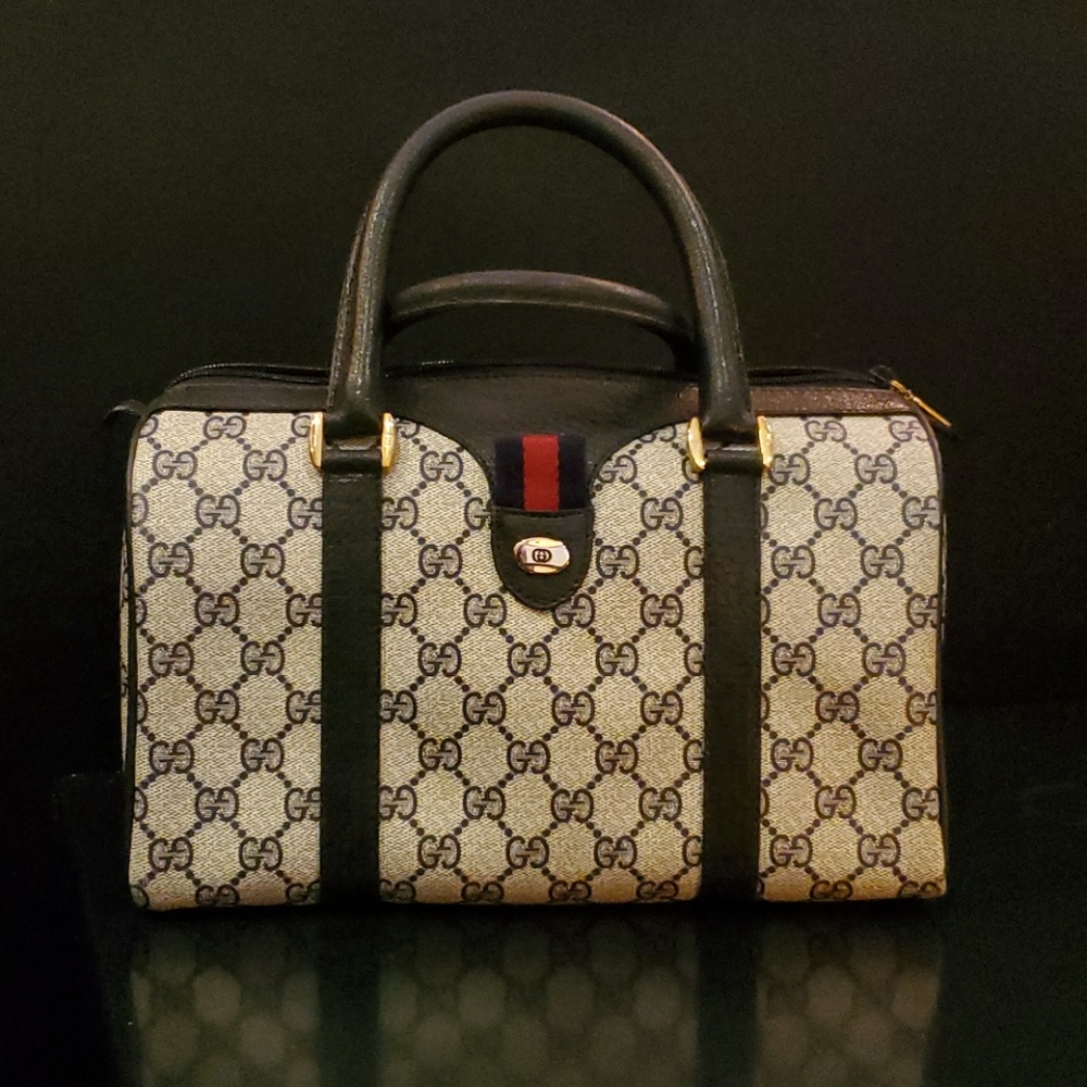 SOLD Gucci Accessory Collection Navy Boston Bag